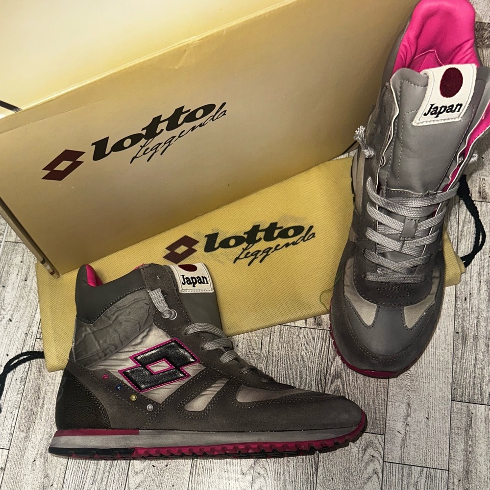 New! LOTTO Women's Stylish Gray and Pink High-Top Sneakers. Size 7 - Picture 5 of 11